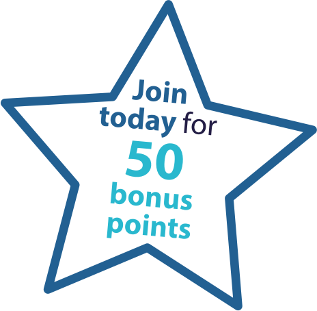 Sign up today to get an introductory 50 points.